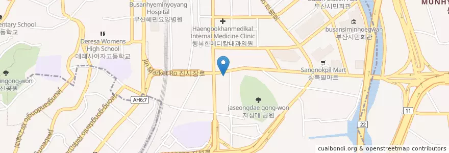 Mapa de ubicacion de 성남초등학교병설유치원 en كوريا الجنوبية, بسان, 동구, 범일동.