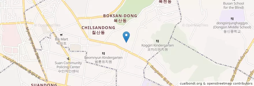 Mapa de ubicacion de 내성초등학교병설유치원 en 대한민국, 부산, 동래구, 복산동.
