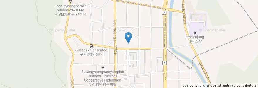Mapa de ubicacion de 아람유치원 en Республика Корея, Пусан, 금정구, 구서동, 남산동.