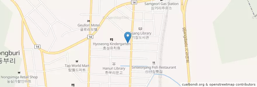 Mapa de ubicacion de 효성유치원 en 대한민국, 부산, 기장군, 기장읍.