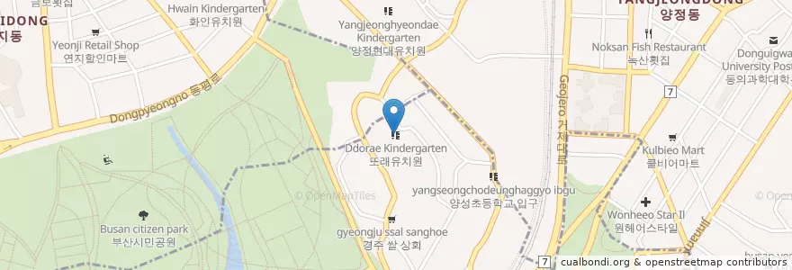 Mapa de ubicacion de 또래유치원 en Südkorea, Busan, Busanjin-Gu, Beomjeon-Dong.