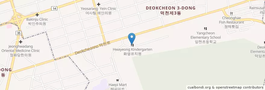 Mapa de ubicacion de 하영유치원 en Zuid-Korea, Busan, 북구, 덕천동.