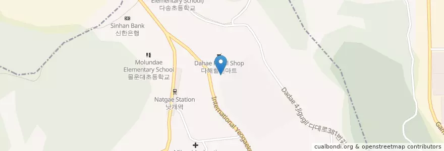 Mapa de ubicacion de 로뎀유치원 en Güney Kore, Busan, 사하구, 다대동.