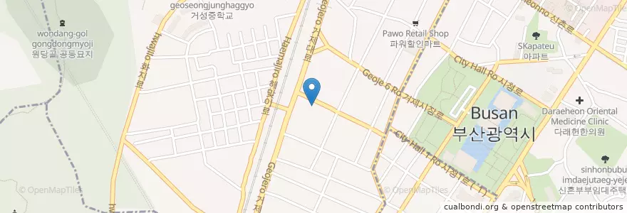Mapa de ubicacion de 거성유치원 en Corée Du Sud, Busan, 연제구, 거제동.