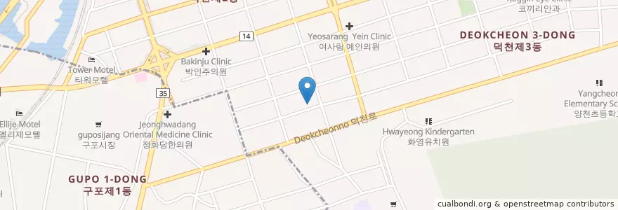 Mapa de ubicacion de 새들유치원 en Corea Del Sur, Busan, 북구, 덕천동.