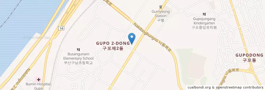 Mapa de ubicacion de 방울유치원 en Coreia Do Sul, Busan, 북구, 구포동.