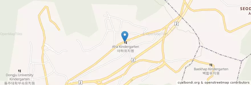 Mapa de ubicacion de 아하유치원 en 대한민국, 부산, 사하구.