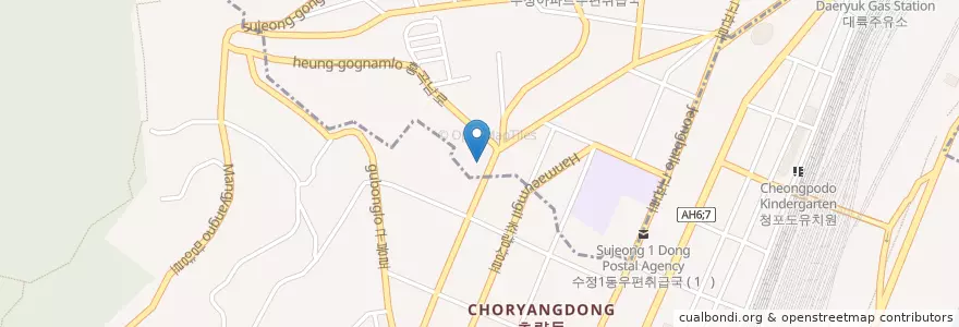 Mapa de ubicacion de 한림유치원 en 韩国/南韓, 釜山, 東區, 초량동.