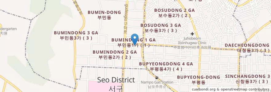 Mapa de ubicacion de 영락유치원 en Республика Корея, Пусан, 서구, 부민동.