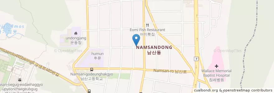 Mapa de ubicacion de 남산유치원 en 대한민국, 부산, 금정구, 남산동.