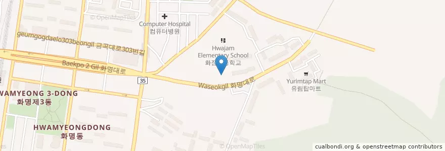 Mapa de ubicacion de Bobae Kindergarten en South Korea, Busan, Buk-Gu, Hwamyeong-Dong.