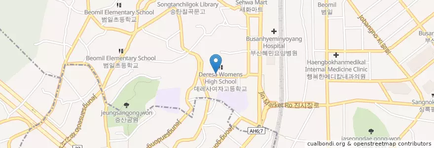 Mapa de ubicacion de Geumgang Kindergarten en South Korea, Busan, Dong-Gu, Beomil-Dong.