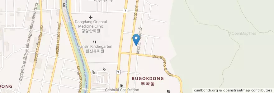 Mapa de ubicacion de 한독유치원 en Coreia Do Sul, Busan, 금정구, 부곡동.