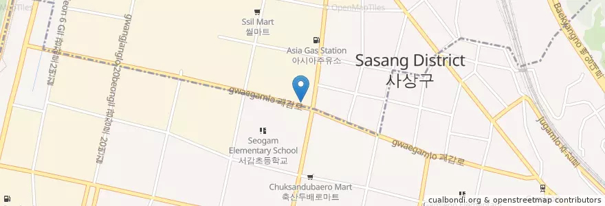 Mapa de ubicacion de 샛별유치원 en Республика Корея, Пусан, 사상구, 감전동.