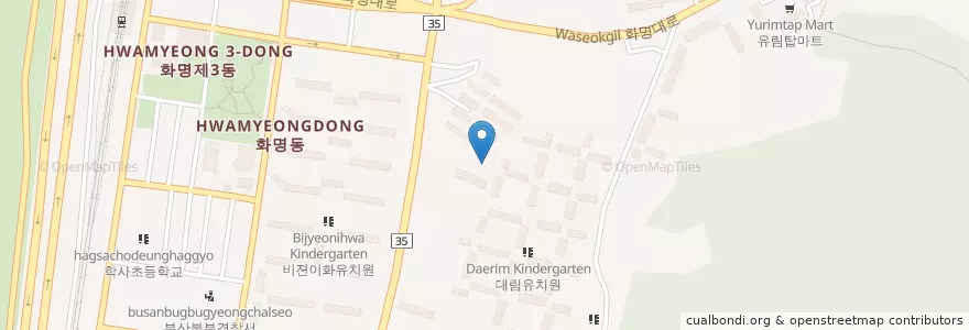 Mapa de ubicacion de 대림유치원 en Zuid-Korea, Busan, 북구, 화명동.