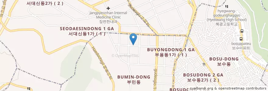 Mapa de ubicacion de 놀이아유치원 en كوريا الجنوبية, بسان, 서구, 부민동.