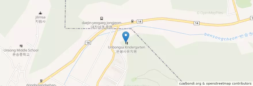 Mapa de ubicacion de 운봉사유치원 en 대한민국, 부산, 해운대구, 철마면.