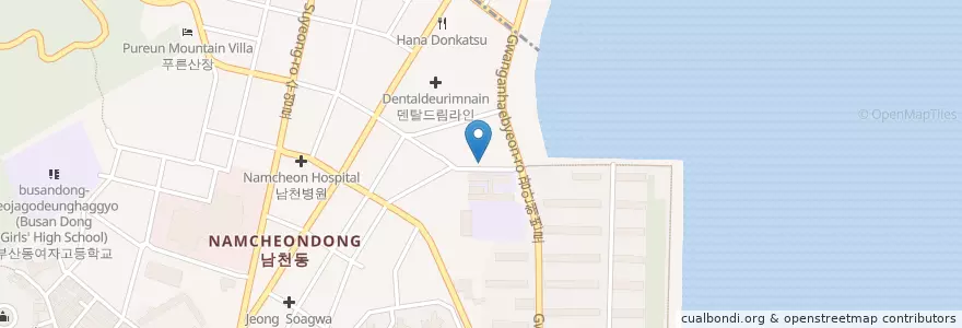 Mapa de ubicacion de 남부산유치원 en Coreia Do Sul, Busan, 수영구, 남천동.