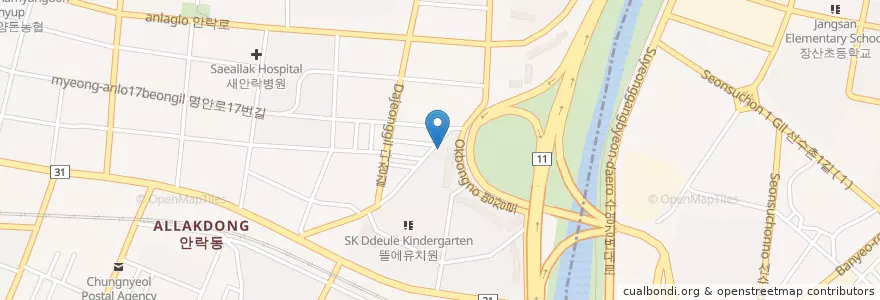 Mapa de ubicacion de SK뜰에유치원 en Corea Del Sud, Busan, 동래구, 안락동.