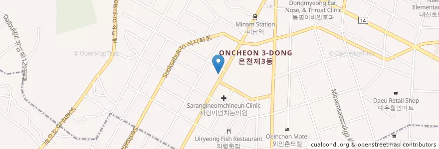 Mapa de ubicacion de 민들레유치원 en کره جنوبی, بوسان, 동래구.