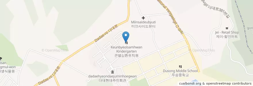 Mapa de ubicacion de 큰별삼환유치원 en Corea Del Sud, Busan, 사하구, 다대동.