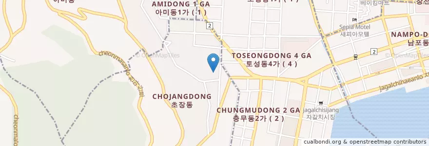 Mapa de ubicacion de 초장성모유치원 en 韩国/南韓, 釜山, 西區, 초장동.