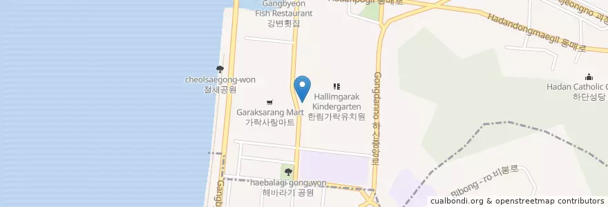 Mapa de ubicacion de Hallimgarak Kindergarten en South Korea, Busan, Saha-Gu.