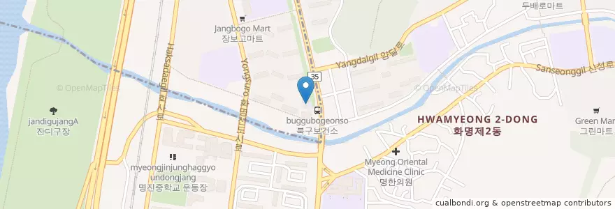 Mapa de ubicacion de 화명인재유치원 en Республика Корея, Пусан, 북구.