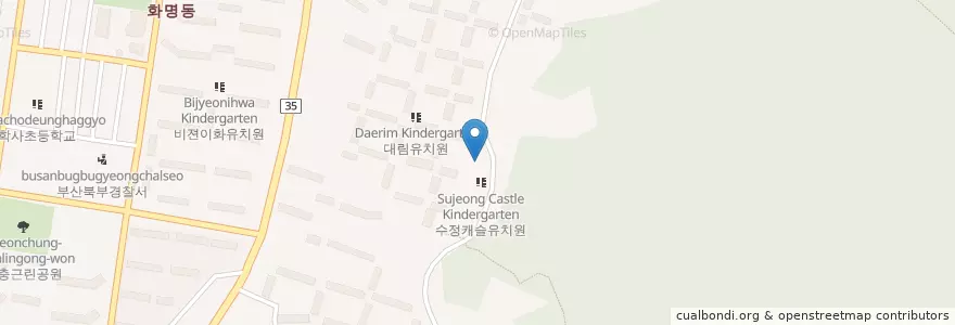 Mapa de ubicacion de Sujeong Castle Kindergarten en South Korea, Busan, Buk-Gu, Hwamyeong-Dong.