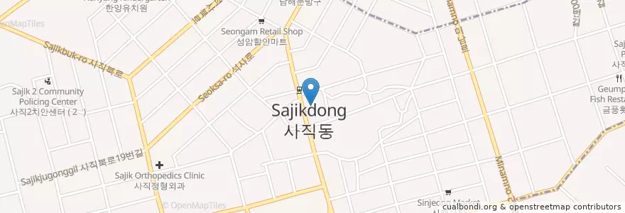 Mapa de ubicacion de 사직자연유치원 en Corea Del Sud, Busan, 동래구, 사직동.