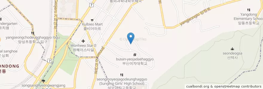 Mapa de ubicacion de 부산여자대학부속유치원 en کره جنوبی, بوسان, 연제구, 양정동.
