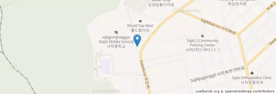 Mapa de ubicacion de 예인유치원 en 대한민국, 부산, 사직동.