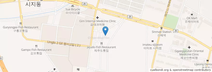 Mapa de ubicacion de 하늘유치원 en Corea Del Sud, Daegu, 수성구, 고산동.