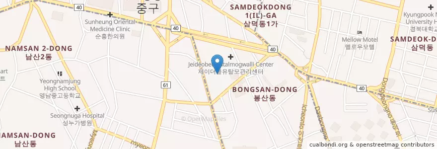 Mapa de ubicacion de 대구초등학교병설유치원 en Südkorea, Daegu, Jung-Gu.