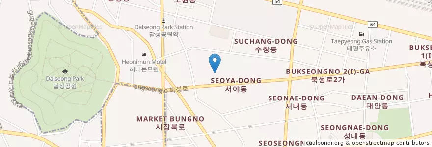 Mapa de ubicacion de 수창초등학교병설유치원 en Zuid-Korea, Daegu, 중구, 성내동.