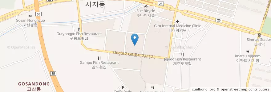 Mapa de ubicacion de 전원유치원 en Coreia Do Sul, Daegu, 수성구, 고산동.