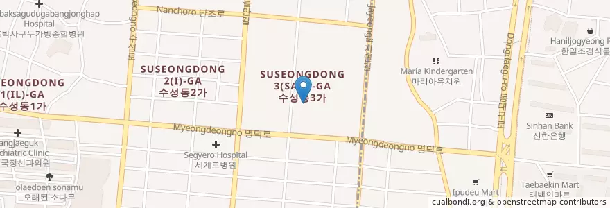 Mapa de ubicacion de 소암유치원 en Республика Корея, Тэгу, 수성구, 수성동.