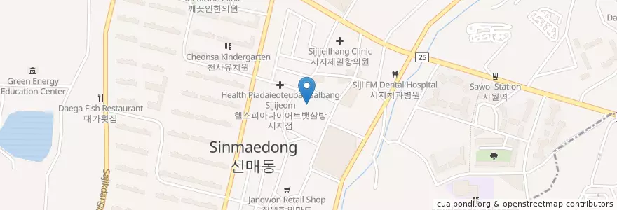 Mapa de ubicacion de 수정유치원 en 대한민국, 대구, 수성구, 고산동, 고산동.