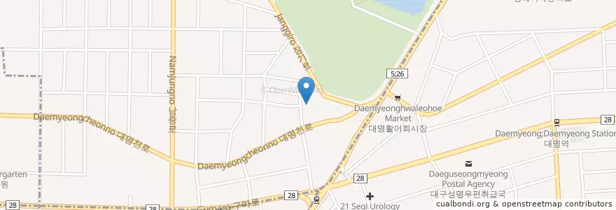 Mapa de ubicacion de 보원유치원 en کره جنوبی, دائجو, 달서구, 성당동.