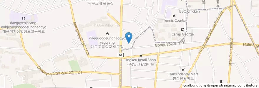 Mapa de ubicacion de 경북유치원 en Südkorea, Daegu, Nam-Gu, Daemyeong-Dong.