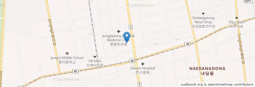 Mapa de ubicacion de 신평유치원 en Corée Du Sud, Daegu, 서구.
