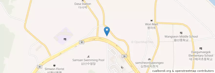 Mapa de ubicacion de 세종유치원 en Güney Kore, Daegu, 달성군, 다사읍.