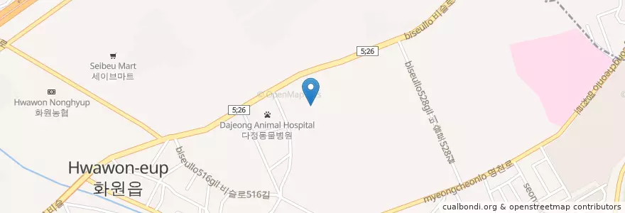 Mapa de ubicacion de 예정유치원 en Coreia Do Sul, Daegu, 달성군, 화원읍.
