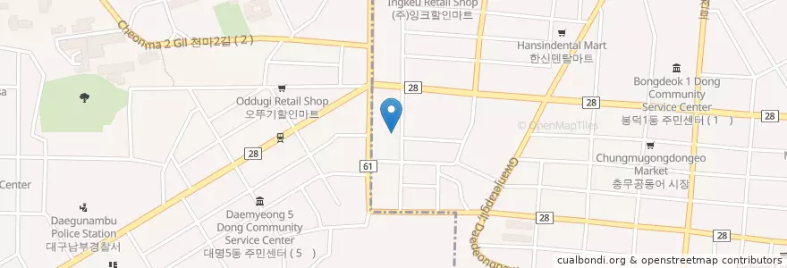 Mapa de ubicacion de Chamjoheun Kindergarten en South Korea, Daegu, Nam-Gu, Daemyeong-Dong.