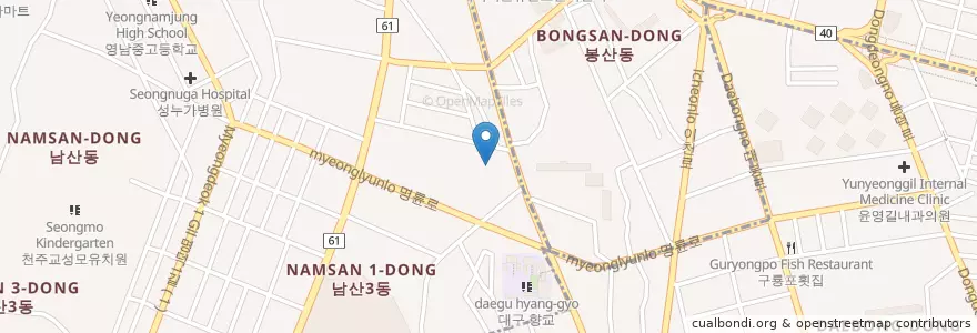 Mapa de ubicacion de 원불교원광유치원 en کره جنوبی, دائجو, 중구.