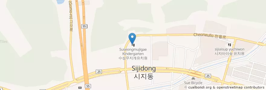 Mapa de ubicacion de 수성무지개유치원 en Coreia Do Sul, Daegu, 수성구, 고산동.