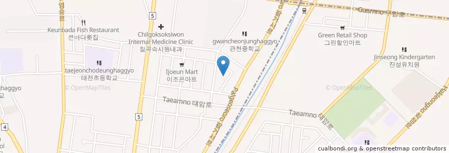 Mapa de ubicacion de 전박사몬테소리유치원 en Corea Del Sur, Daegu, 북구, 태전동.