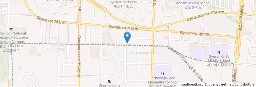 Mapa de ubicacion de 예쁜유치원 en Corea Del Sur, Incheon, 계양구, 계산동.