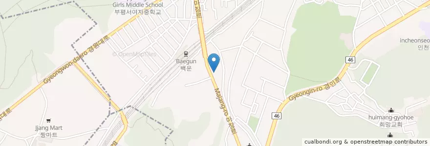 Mapa de ubicacion de 성아유치원 en Corée Du Sud, Inchon, 부평구, 부평동.