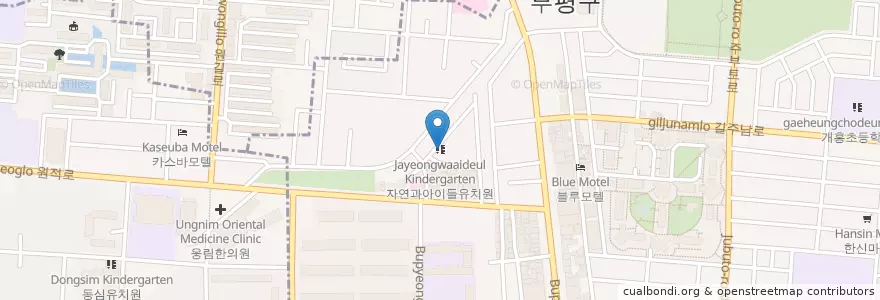 Mapa de ubicacion de 자연과아이들유치원 en Corea Del Sud, 인천, 부평구, 부평동.